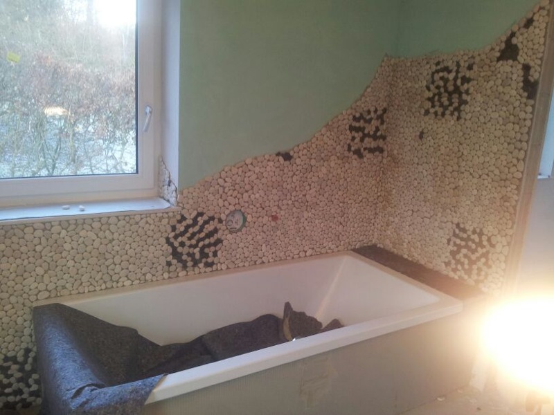 Flusskieselverlegung